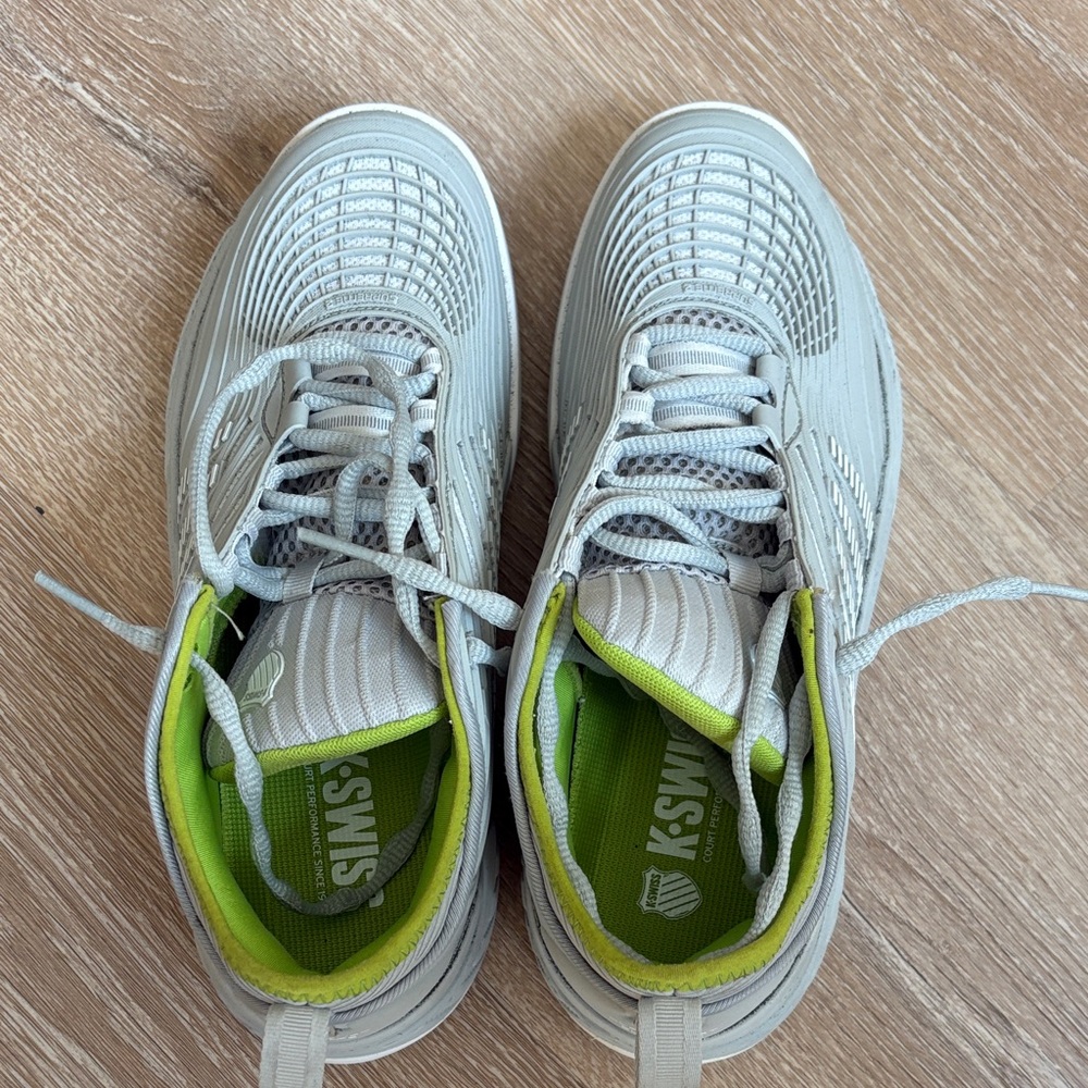 K-Swiss Gray and Green Pickleball Sneakers